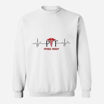 Physical Therapy Heartbeat Gift For Physical Therapist Sweat Shirt - Seseable