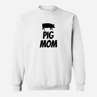 Pig Mom Funny Cute Pig Lover Barn Black Sweat Shirt - Seseable