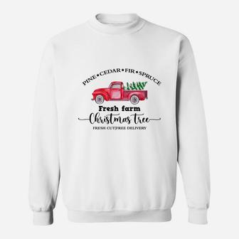 Pine Cedar Fir Spruce Fresh Farm Christmas Trees Sweatshirt - Seseable