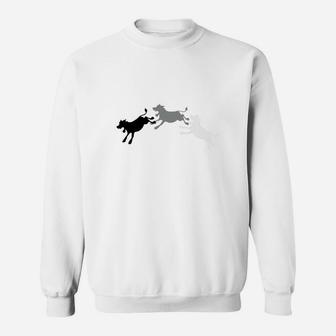 Pink Cow Jumping With Shadows And The Cow Jumped Over The Moon Women's T-shirts Sweat Shirt - Seseable