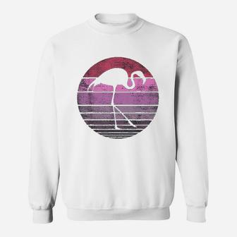 Pink Flamingo Lover Gifts Bird Vintage Animal Silhouette Sweat Shirt - Seseable