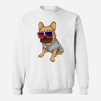 Pitbull Dog With Cool Sunglasses Funny Animal Gift Sweatshirt - Seseable