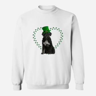 Portuguese Water Dog Heart Paw Leprechaun Hat Irish St Patricks Day Gift For Dog Lovers Sweat Shirt - Seseable
