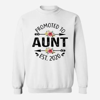 Promoted To Aunt Est 2020 New Auntie To Be Sweatshirt - Seseable