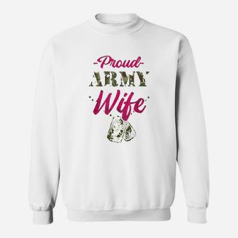 Proud Army Wife Gift Sweat Shirt - Seseable
