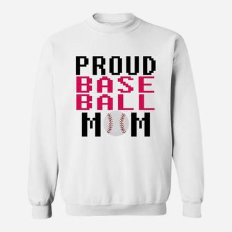 Proud Baseball Mom Player Sport Game, Gift for Mom Sweat Shirt - Seseable