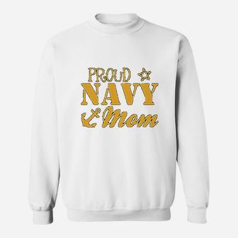 Proud Navy Mom In Navy Sweat Shirt - Seseable