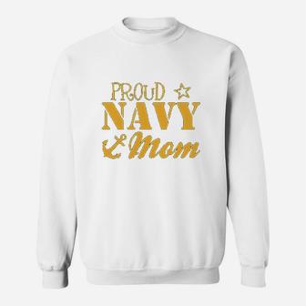 Proud Navy Mom Sweat Shirt - Seseable
