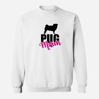 Proud Pug Mom Paw Print Sweat Shirt - Seseable