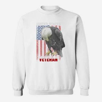 Proud United States Veteran American Flag Eagle Sweatshirt - Seseable