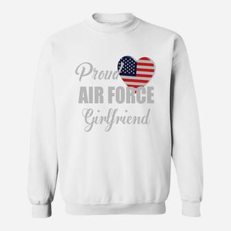 Proud Us Air Force Girlfriend s - Patriotic Heart Sweat Shirt - Seseable