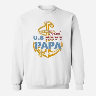 Proud Us Navy Papa Shirt, dad birthday gifts Sweat Shirt - Seseable