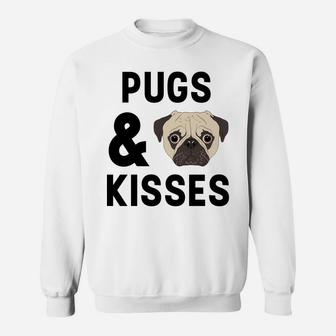 Pugs And Kisses Hugs Funny Valentines Day Gift Sweat Shirt - Seseable