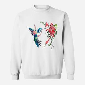 Rainbow Color Hummingbird Funny Bird Lover Gift Sweat Shirt | Seseable UK