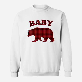 Red Plaid Baby Bear Buffalo Family Pajama Sweat Shirt - Seseable