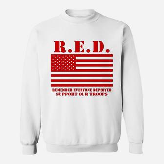 Red Support Our Troops Wear Red On Friday Military Sweat Shirt - Seseable