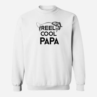 Reel Cool Papa Dad Grandpa Fishing Fathers Day Gift Sweat Shirt - Seseable