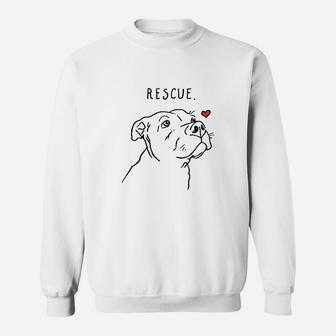 Rescue Dog, Pitbull Drawing, Rescue Mom, Adopt Don't Shop Sweat Shirt | Seseable UK