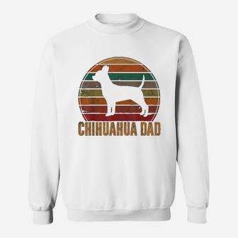 Retro Chihuahua Dad Daddy Dog Owner Pet Father Sweat Shirt - Seseable
