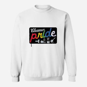 Retro Cleaner Pride Fun House Cleaning Maid Cleaning Crew Sweatshirt - Seseable