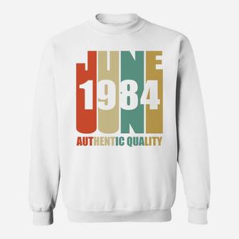 Retro June 1984 Vintage 38th Birthday Gif Sweat Shirt - Seseable