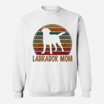 Retro Labrador Mom Gift Dog Mother Pet Golden Black Lab Mama Sweat Shirt - Seseable