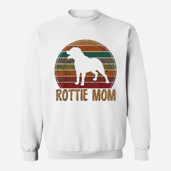 Retro Rottweiler Mom Gift Rott Dog Mother Pet Rottie Mama Sweat Shirt - Seseable