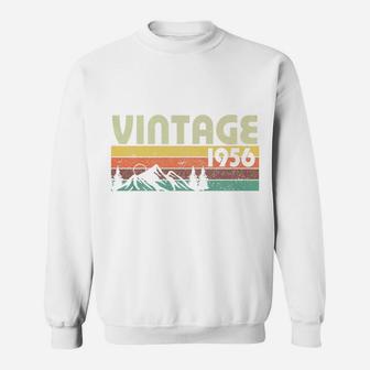 Retro Vintage 1956 Graphics 66th Birthday Gift 66 Years Old Sweat Shirt - Seseable