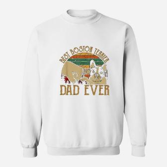 Retro Vintage Best Boston Terrier Dad Ever Sweat Shirt - Seseable