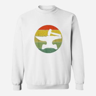 Retro Vintage Hammer And Anvil Sweat Shirt - Seseable