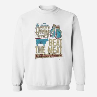 Rocky Micks Boxing Gym Beat The Meat Navy Heather Sweat Shirt - Seseable