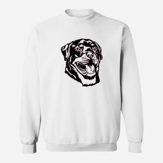 Rottweiler Dog Face Graphics Sweat Shirt - Seseable