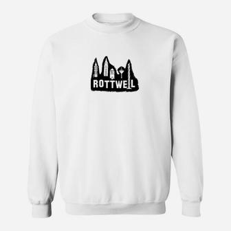 Rottweiler Hunde Silhouette Berg Design Weißes Sweatshirt - Seseable