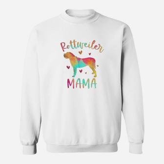 Rottweiler Mama Colorful Rottie Gifts Dog Mom Sweat Shirt - Seseable