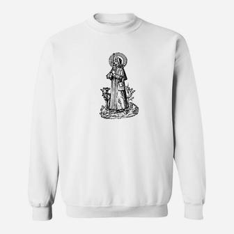 Saint With Dog Religious Icon Art Dtf529a Premium Sweat Shirt - Seseable