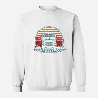 School Bus Driver Retro Vintage 80s Style Gift Sweat Shirt - Seseable