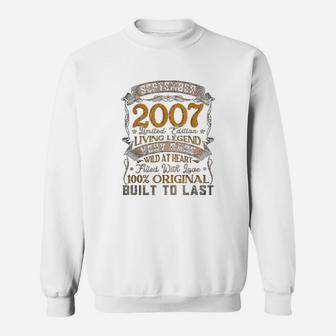September 2007 Vintage 15th Birthday Classic 15 Years Old Sweat Shirt - Seseable