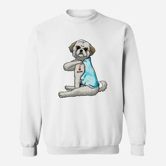 Shih Tzu Tattoo I Love Mom Funny Mother's Day Gifts T-shirt Sweat Shirt - Seseable