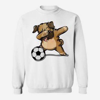Soccer Dab Dabbing Pug Pug Lovers Gift Sweat Shirt - Seseable