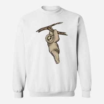 Soft Fur Sloth Is Climbing Tree Cute Cartoon Gift Sweatshirt | Seseable CA