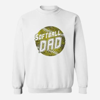 Softball Dad Fathers Day Sweat Shirt - Seseable