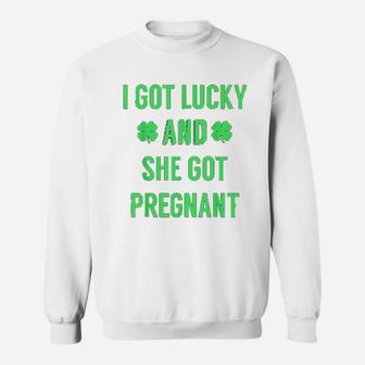 St Patricks Day Announcement For Dad To Be Sweat Shirt - Seseable