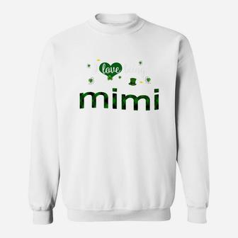 St Patricks Day Cute Shamrock I Love Being Mimi Heart Family Gifts Sweat Shirt - Seseable