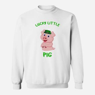 St Patricks Day Leprechaun Hat Lucky Little Pig Animal Lovers Gift Sweat Shirt - Seseable