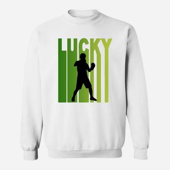 St Patricks Day Lucky Boxing Funny Sport Lovers Gift Sweat Shirt - Seseable