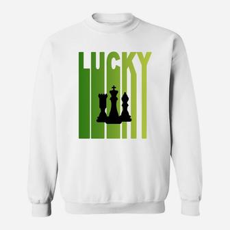 St Patricks Day Lucky Chess Funny Sport Lovers Gift Sweat Shirt - Seseable