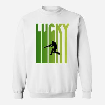St Patricks Day Lucky Cricket Funny Sport Lovers Gift Sweat Shirt - Seseable