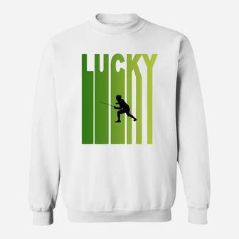 St Patricks Day Lucky Fencing Funny Sport Lovers Gift Sweat Shirt - Seseable