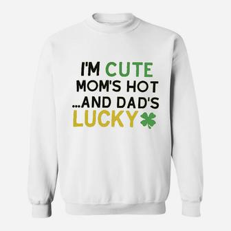 St Patricks Day Onesie Outfit Dads Lucky Sweat Shirt - Seseable