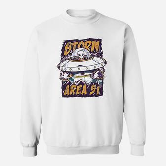 Storm Area 51 They Cant Stop Us All Ufo Roswell Alien Sweatshirt - Seseable